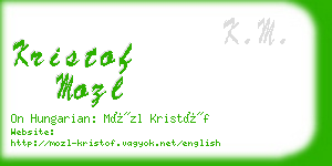 kristof mozl business card